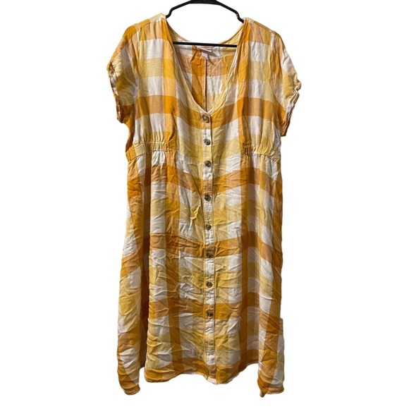 Ingrid & Isabel Dresses & Skirts - Isabel Maternity M Yellow Plaid Maternity Dress